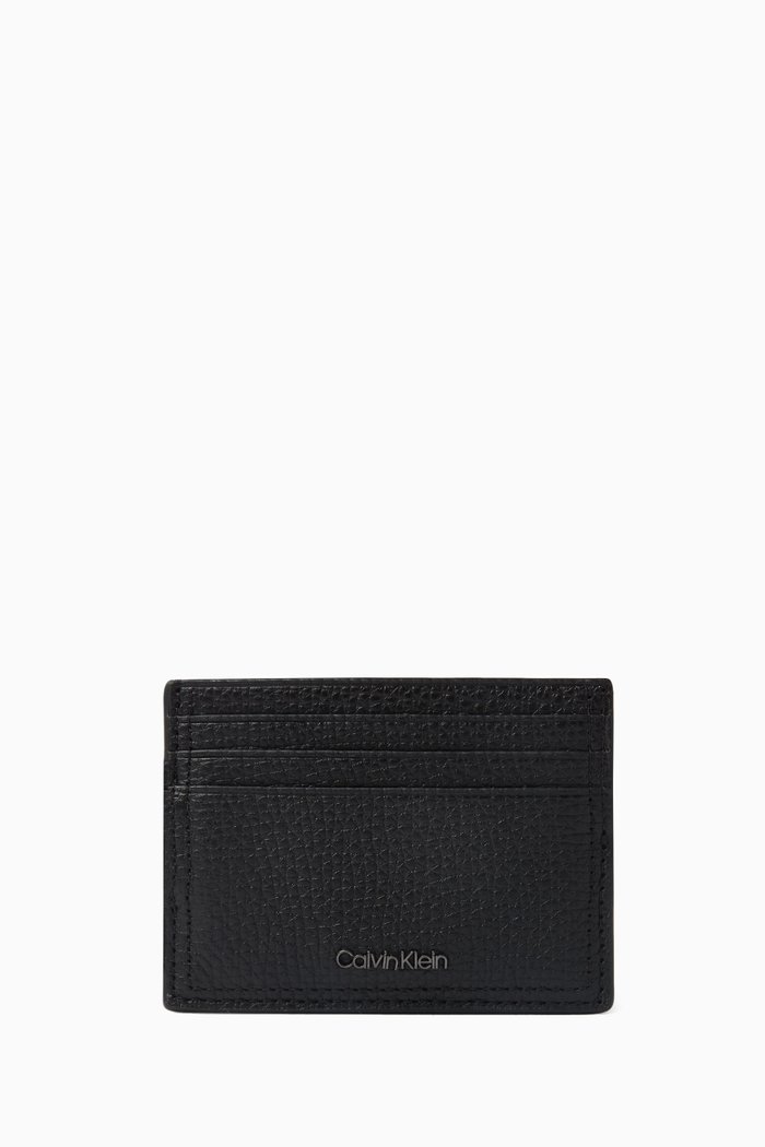 

Minimalism Card Holder in Textured Leather, Black