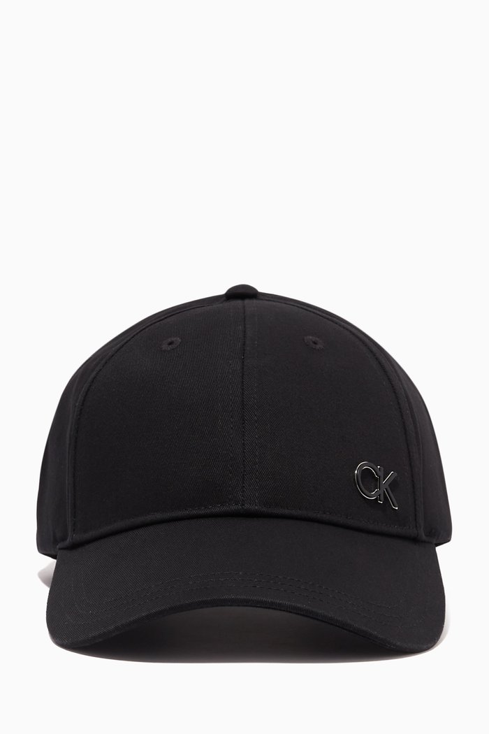 Logo Cap in Organic Cotton Twill, Black
