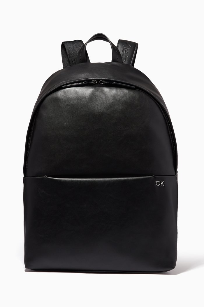 CK Round Backpack in PU, Black