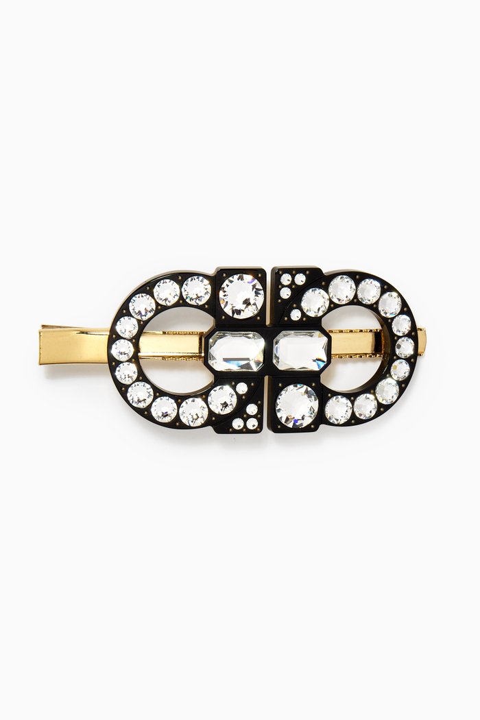 

Gancini Hairclip in Brass, Black