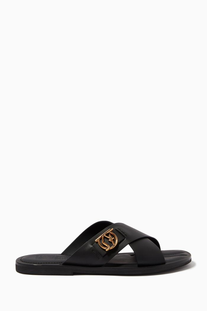 

Logan Sandals in Leather, Black
