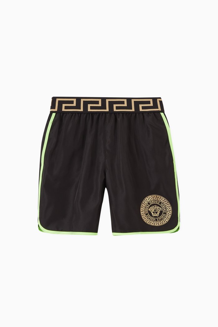 

Medusa Print Swim Shorts in Nylon, Black