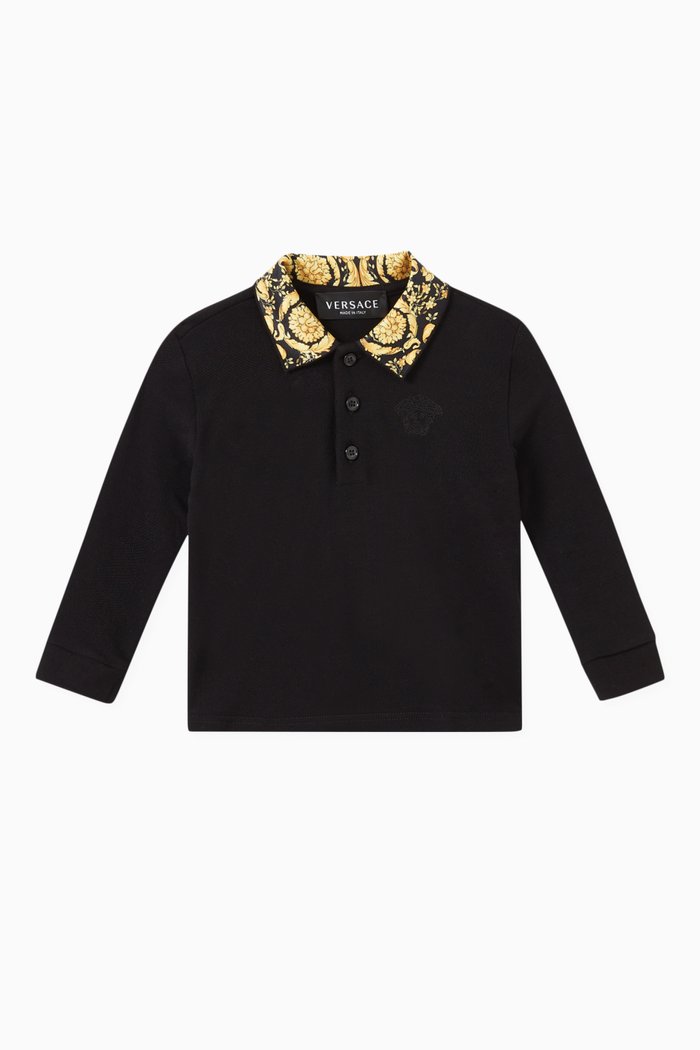 

Barocco Polo in Jersey, Black