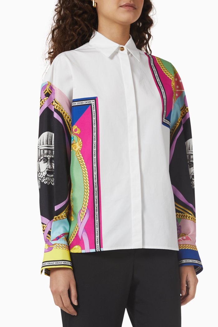 

I Ventagli Medusa Shirt in Cotton Poplin, White