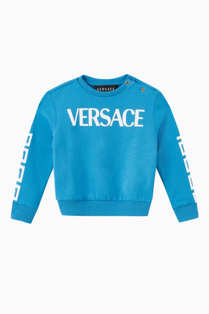 

Striped Sweatshirt in Jersey, Blue