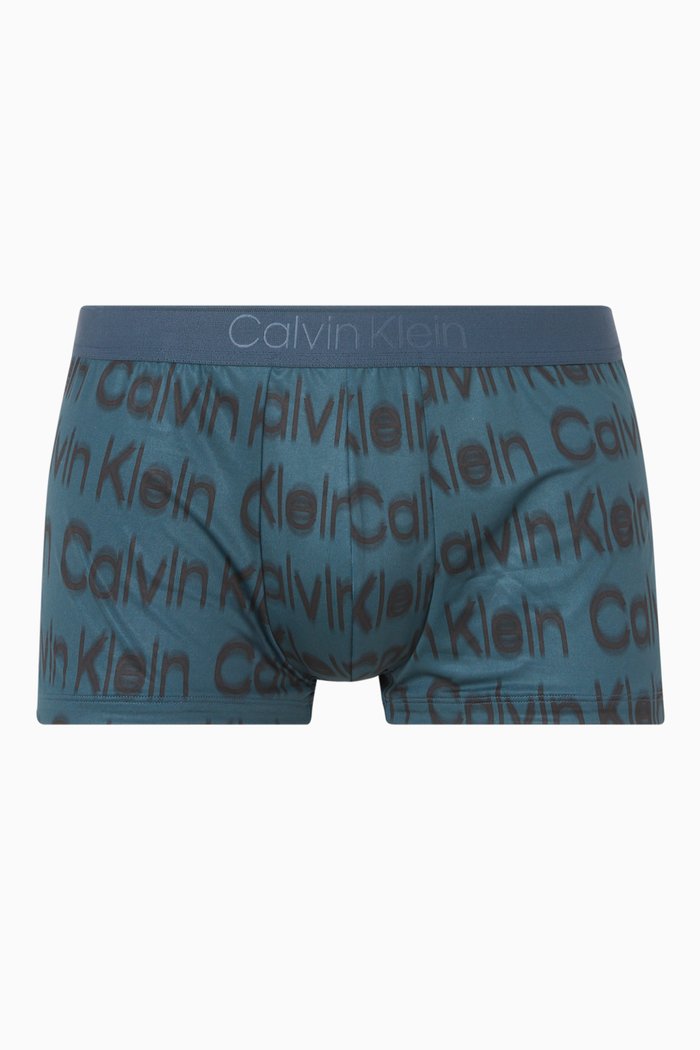 

Low-rise Printed Trunks in Fabric, Blue