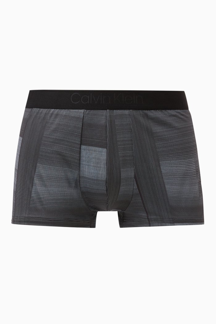 Low-rise Printed Trunks in Fabric, Grey