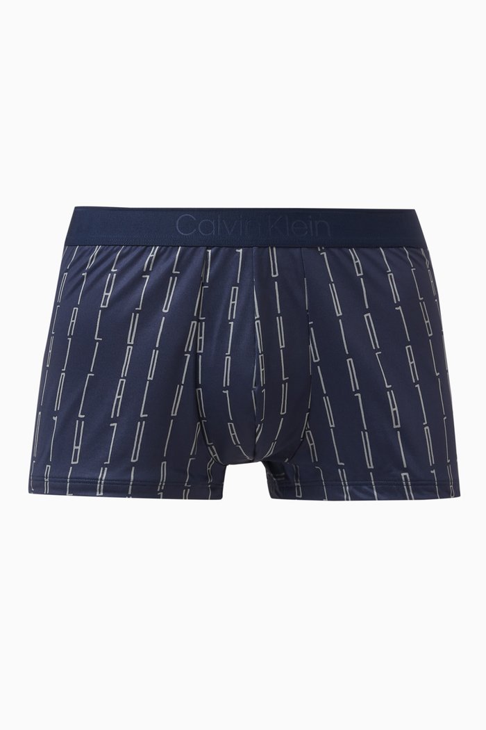 

Low-rise Printed Trunks in Fabric, Blue