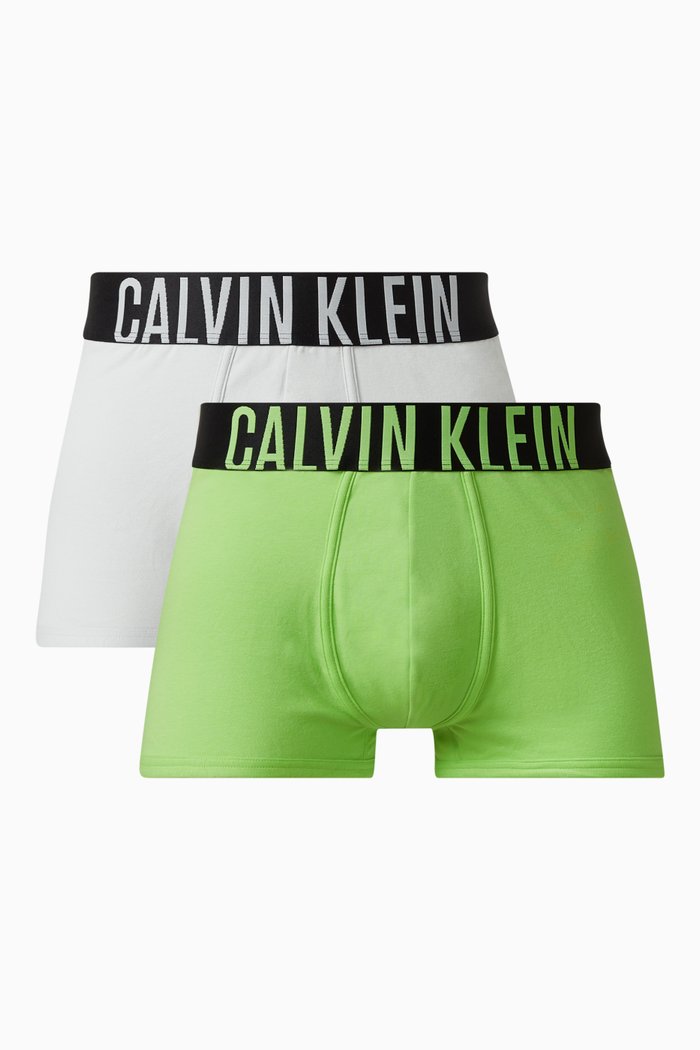 Logo Trunks in Cotton, Set of 2, Multicolour