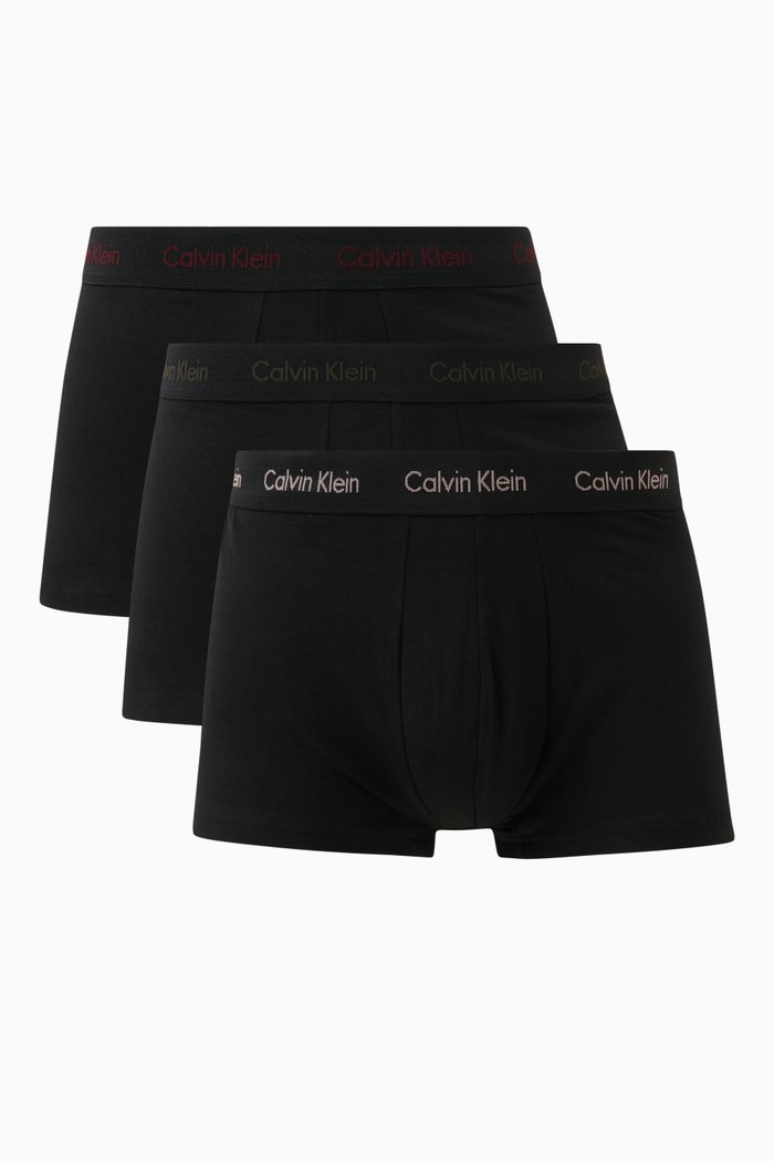 

Low-rise Trunks in Cotton, Set of 3, Black