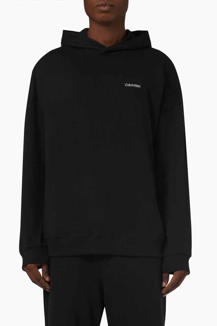 

Logo Lounge Hoodie in Cotton, Black