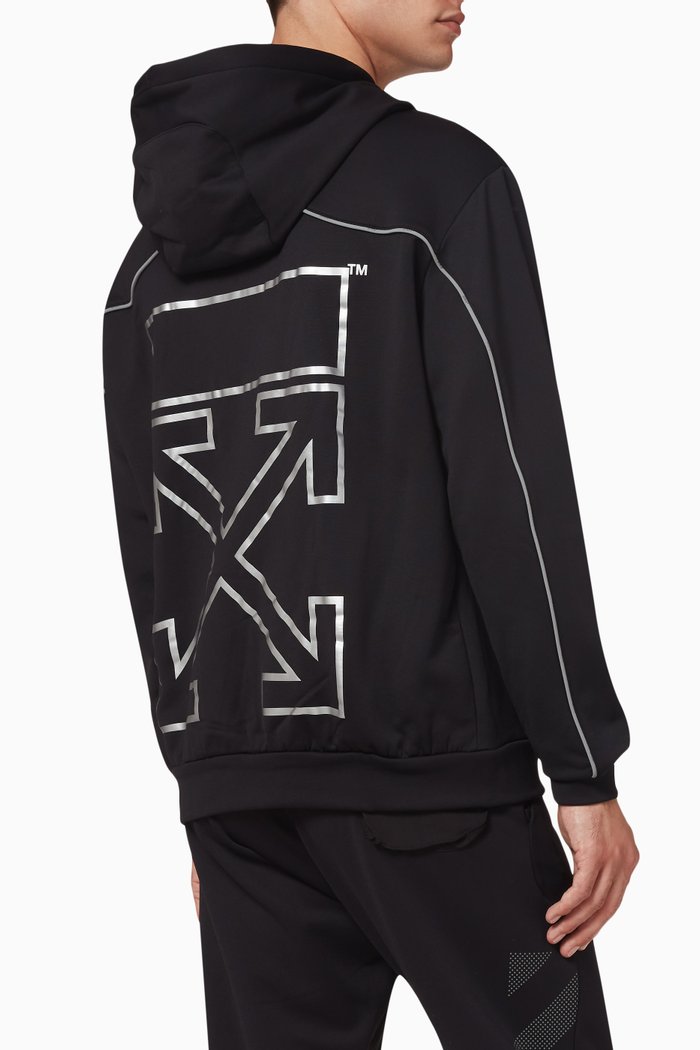 

Arrows Outline Hoodie in Stretch Nylon, Black
