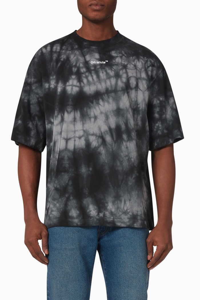 Arrow Tie-dye T-shirt in Cotton-jersey, Grey