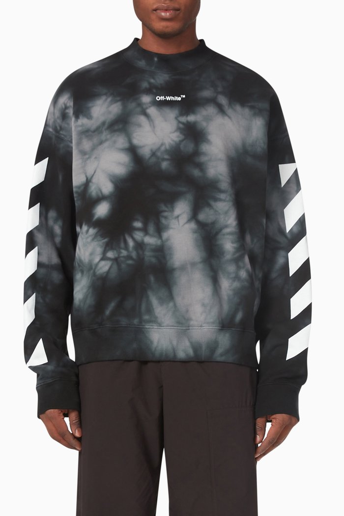 

Diagonal Arrows Tie-dye Sweatshirt in Cotton Terry, Grey