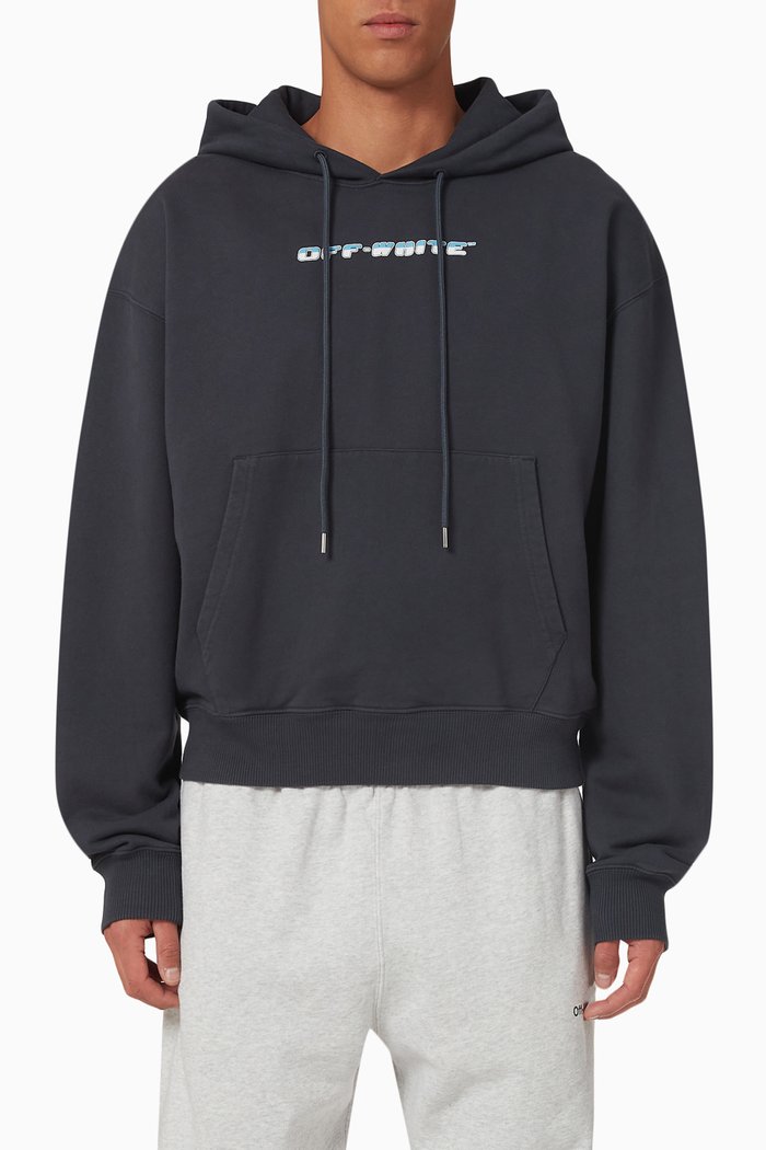 

Between Arrow Oversized Hoodie in Cotton Terry, Grey