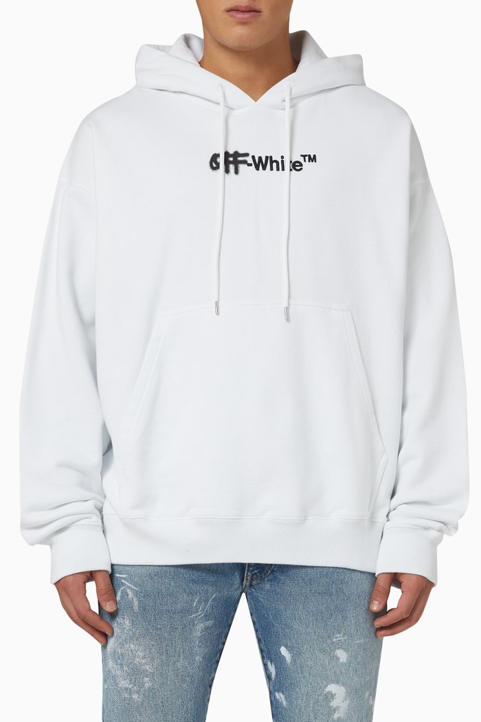 

Spray Helv Skate Hoodie in Cotton, White