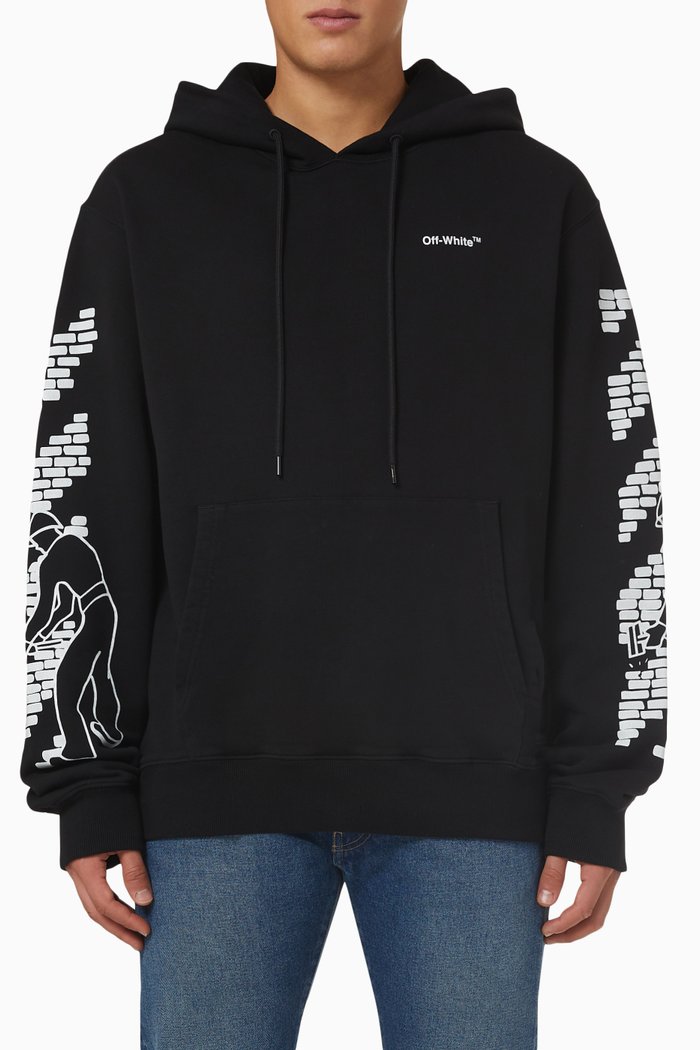 

Bricks Hoodie in Cotton, Black