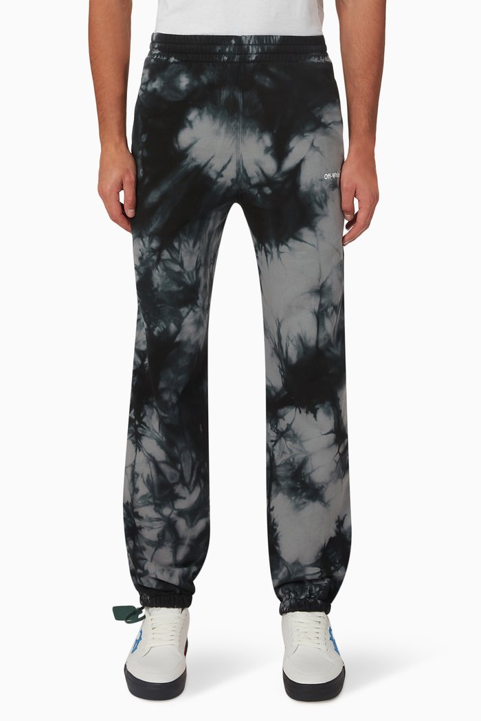 

Diagonal Stripe Tie-dye Sweatpants in Cotton-jersey, Grey