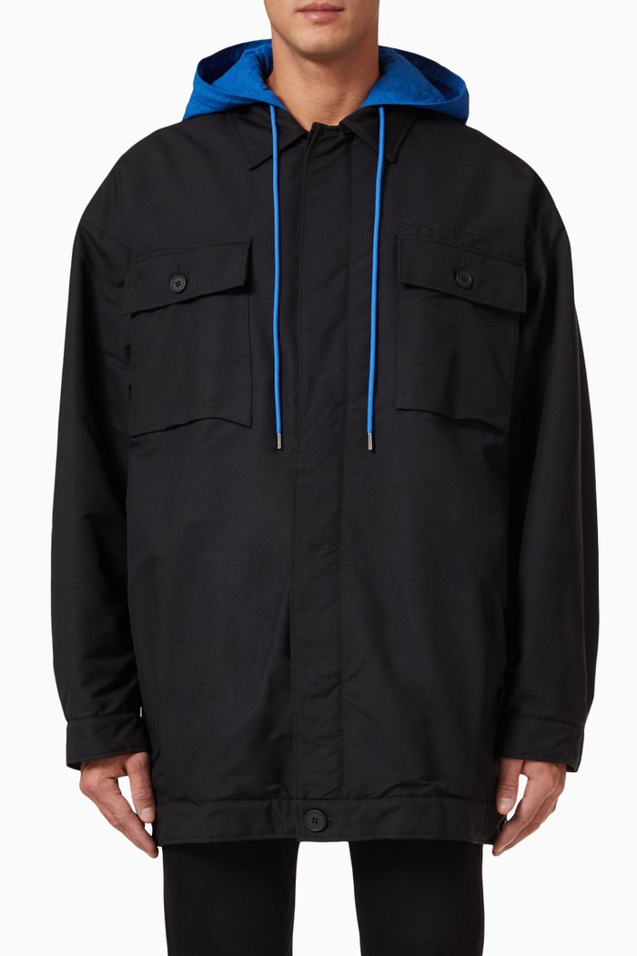 

Hooded Jacket in Nylon, Black