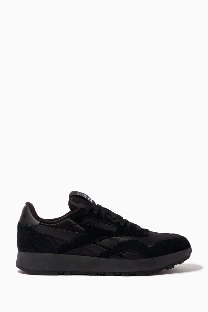 x Maison Margiela Project 0 CL Sneakers in Suede & Nylon, Black