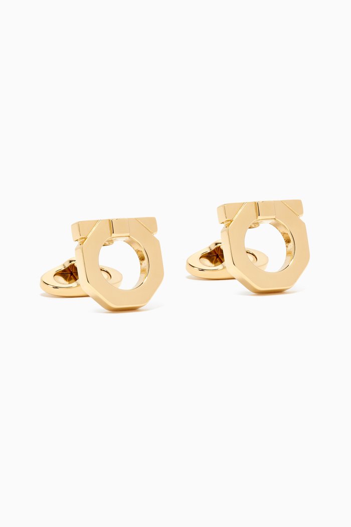 Ganott Cufflinks in Brass, Gold