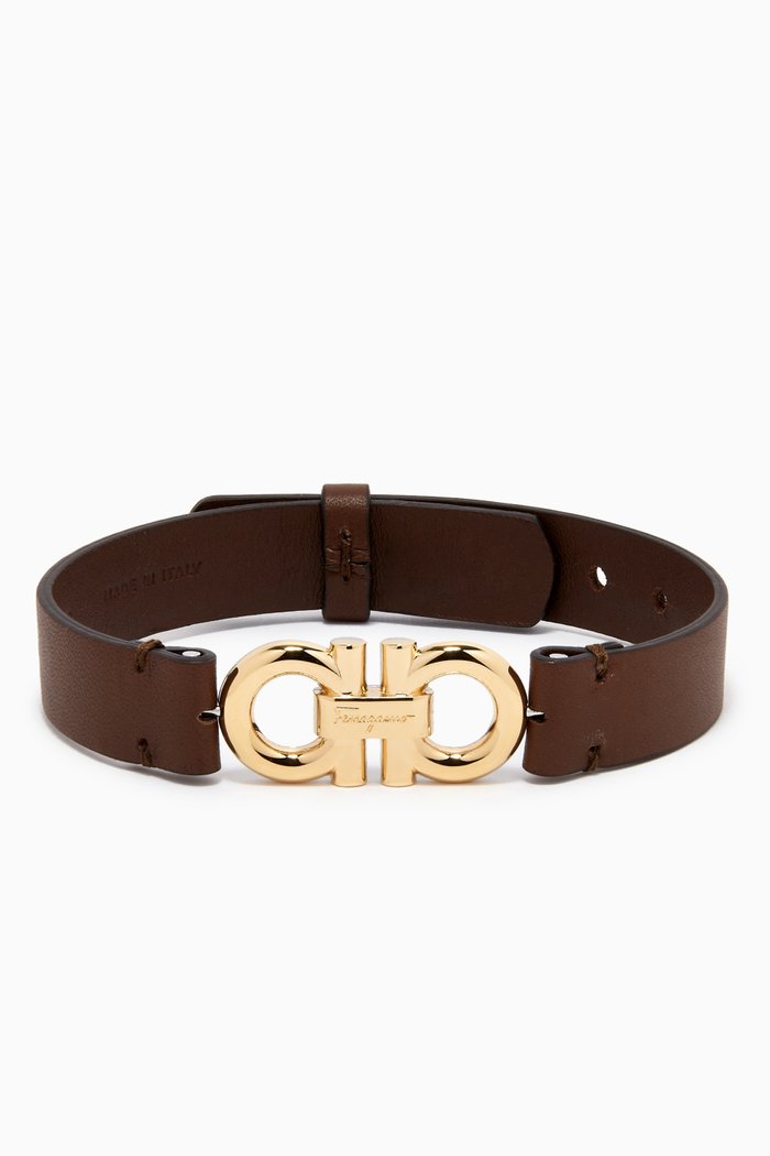 

Rolo Bracelet in Leather, Gold