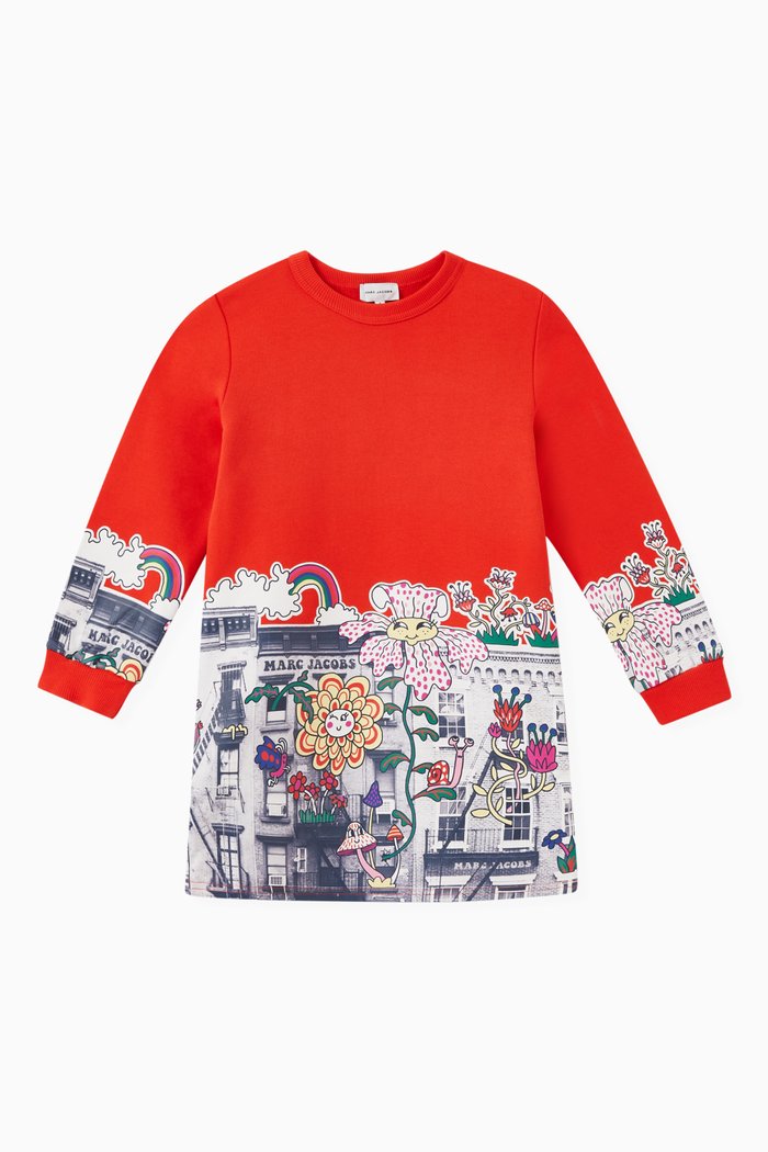 

Cosmic City Dress in Cotton, Orange