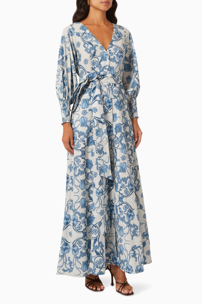 

Giulia Printed Maxi Dress, Blue