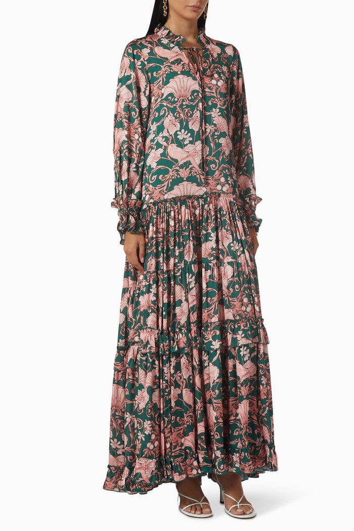 

Ilona Printed Maxi Dress, Green