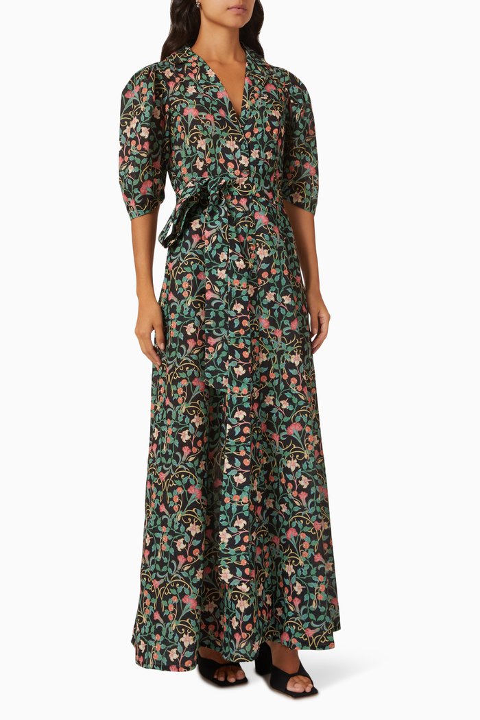 

Caroline Floral Maxi Dress, Black