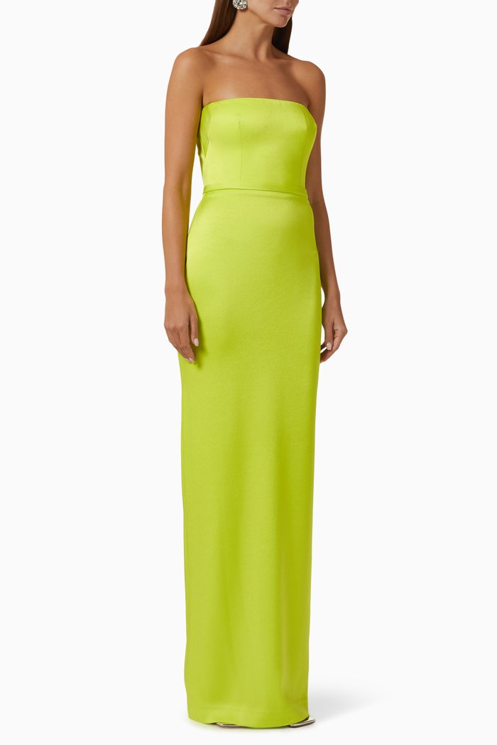 

Cass Strapless Column Gown in Satin-crepe, Yellow