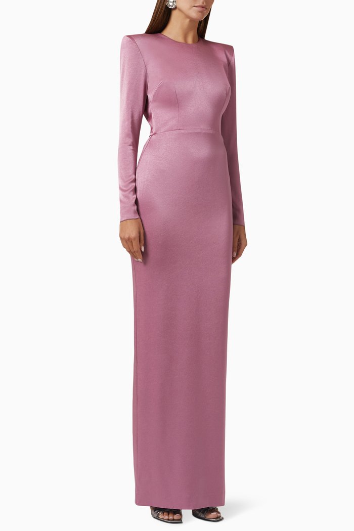 

Carlson Cut-out Back Gown in Satin-crepe, Pink