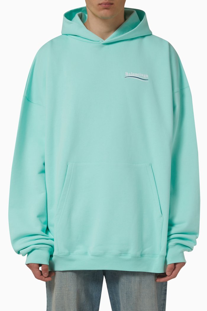 

Political Campaign Large Fit Hoodie in Fleece, Blue