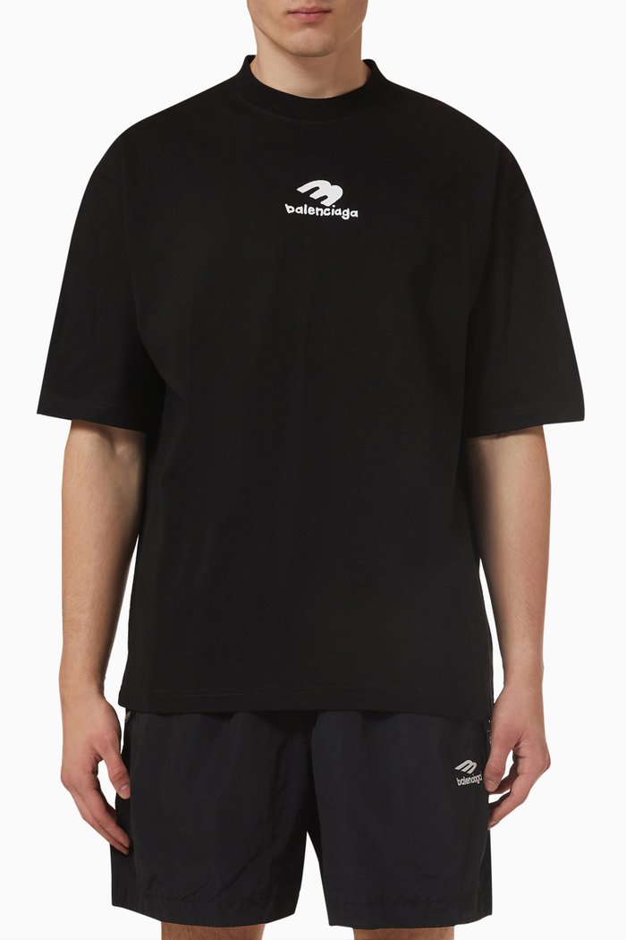 

3B Sports Icon Medium Fit T-shirt in Cotton Jersey, Black