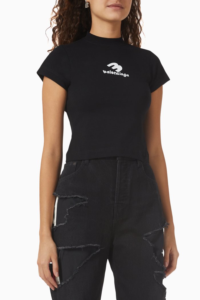 3B Sports Icon Small Fit T-shirt in Cotton Jersey, Black