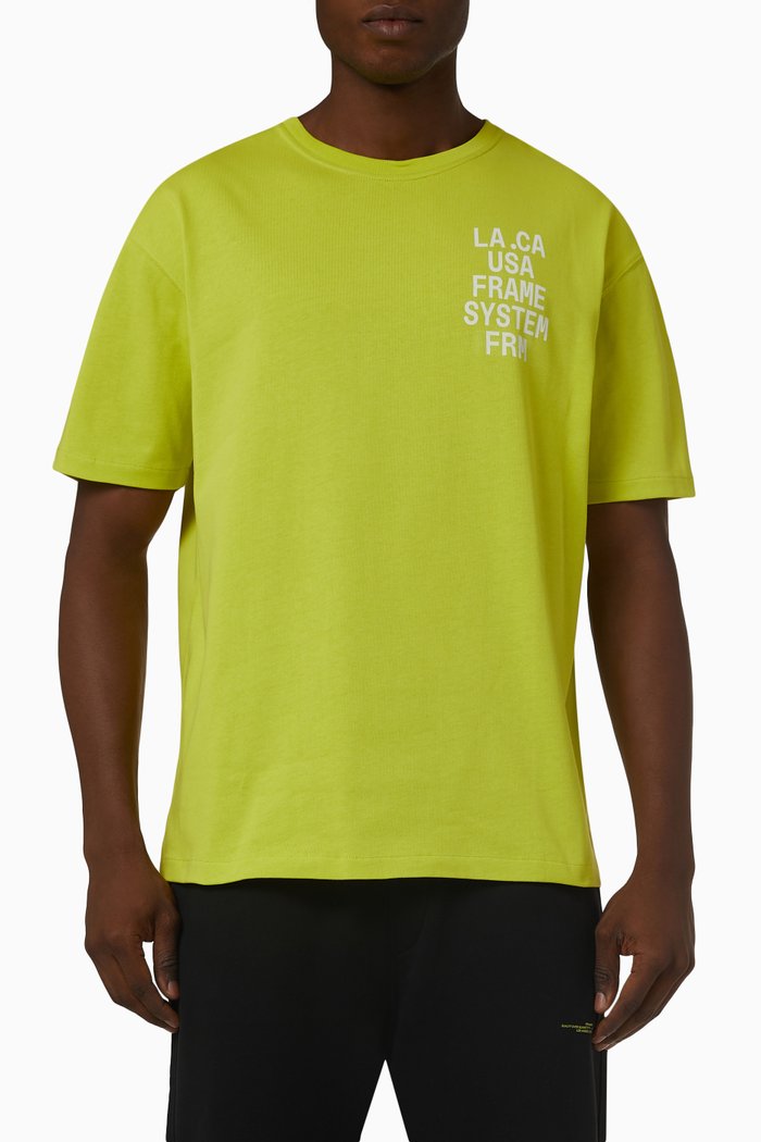 

Graphic Print T-shirt in Cotton, Yellow