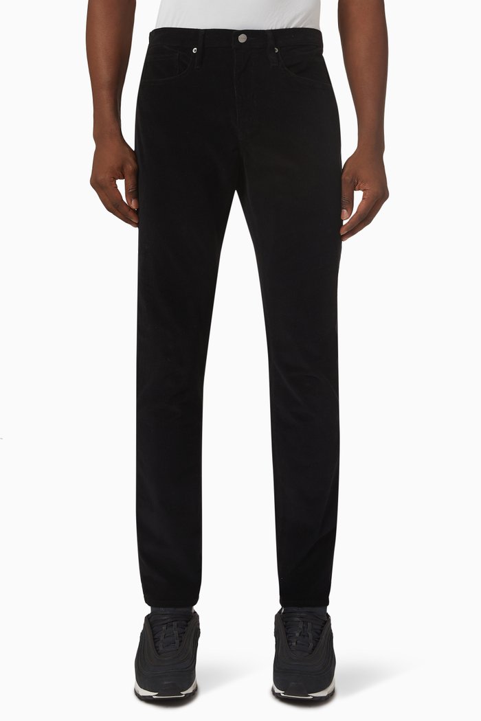 

Slim-fit Jeans in Corduroy, Black