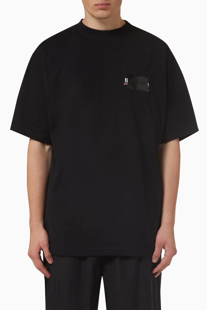 

Political Campaign T-shirt in Vintage Jersey, Black