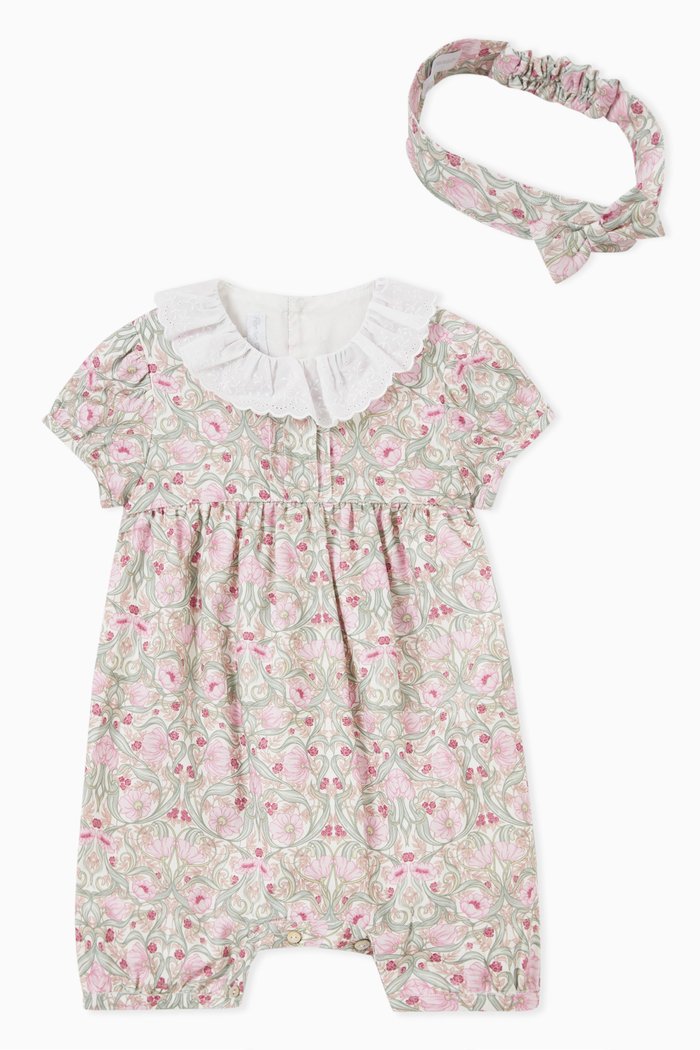 

Ventura Floral-print Bodysuit & Headband Set, Pink