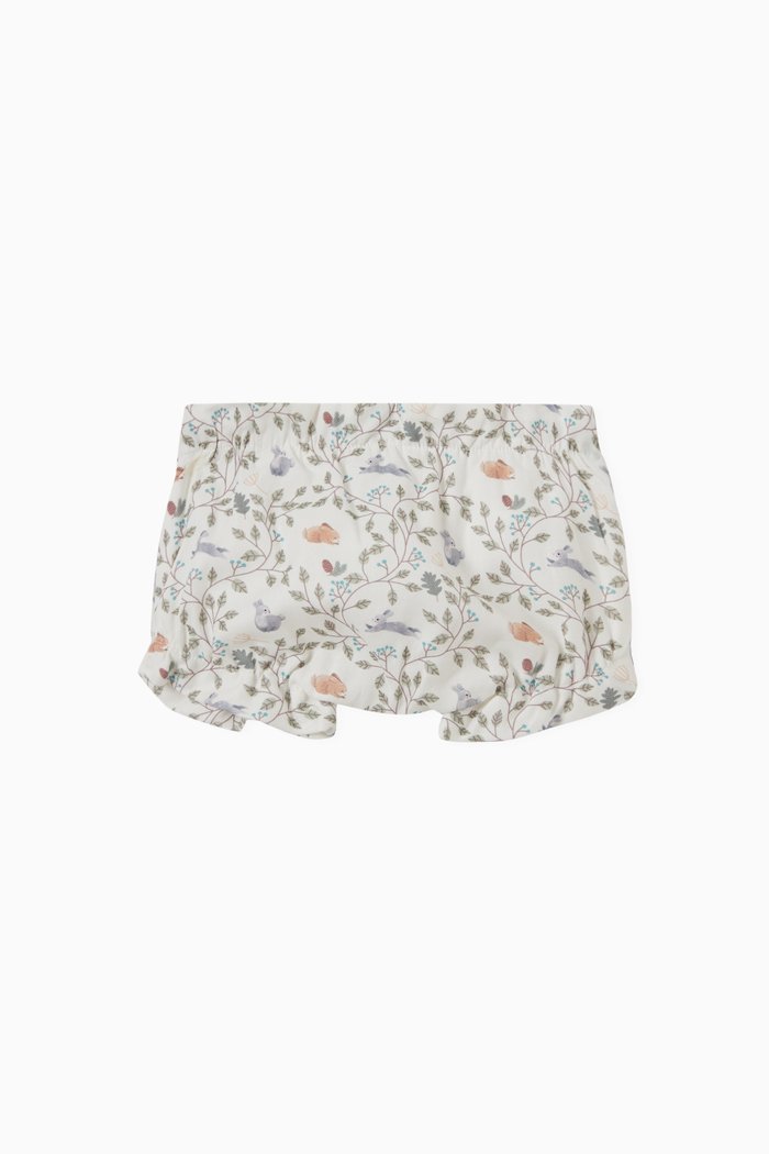 Yoko Floral-print Bloomers in Cotton, Neutral