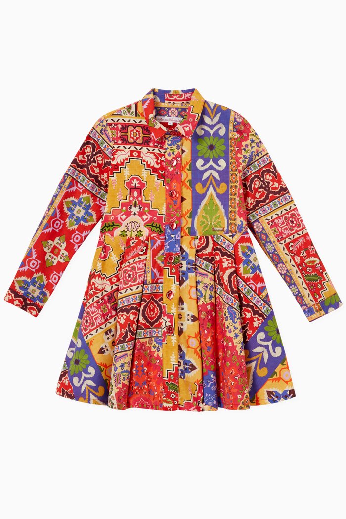

Dora Printed Patchwork Shirt Dress in Cotton-poplin, Multicolour