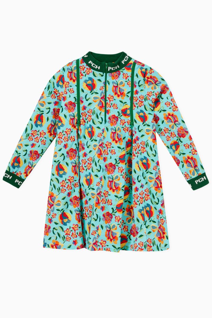 

Edurnels Floral-print Dress in Cotton-poplin, Green