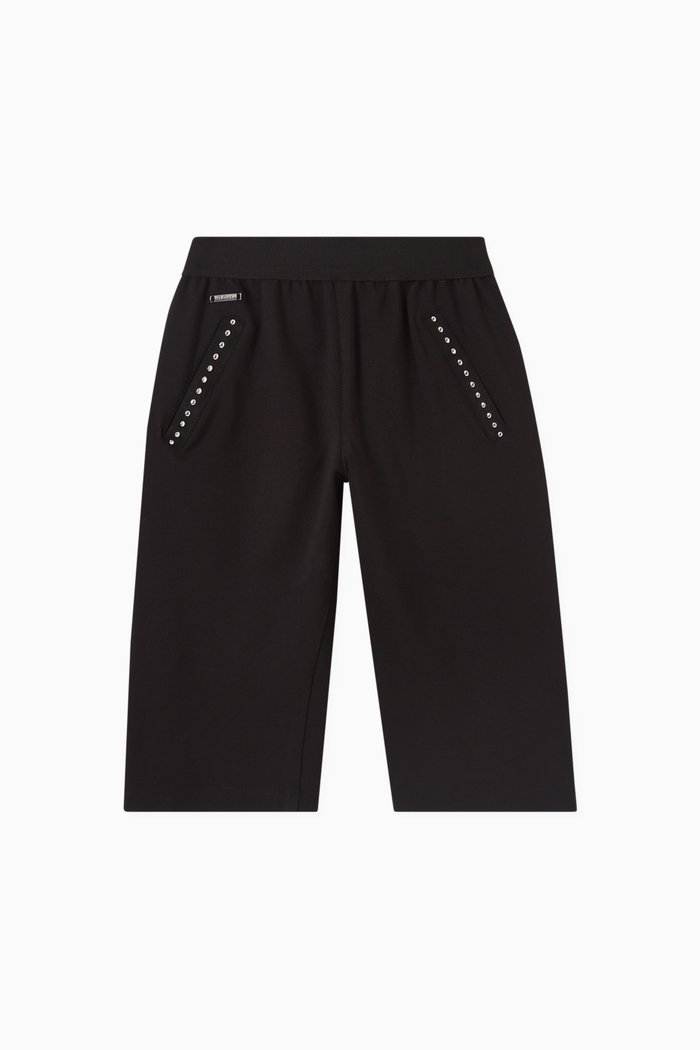 

Greta Wide-leg Pants in Knit Fabric, Black