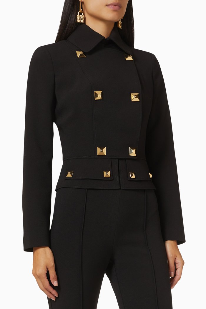 Studded Double-breasted Jacket, Black
