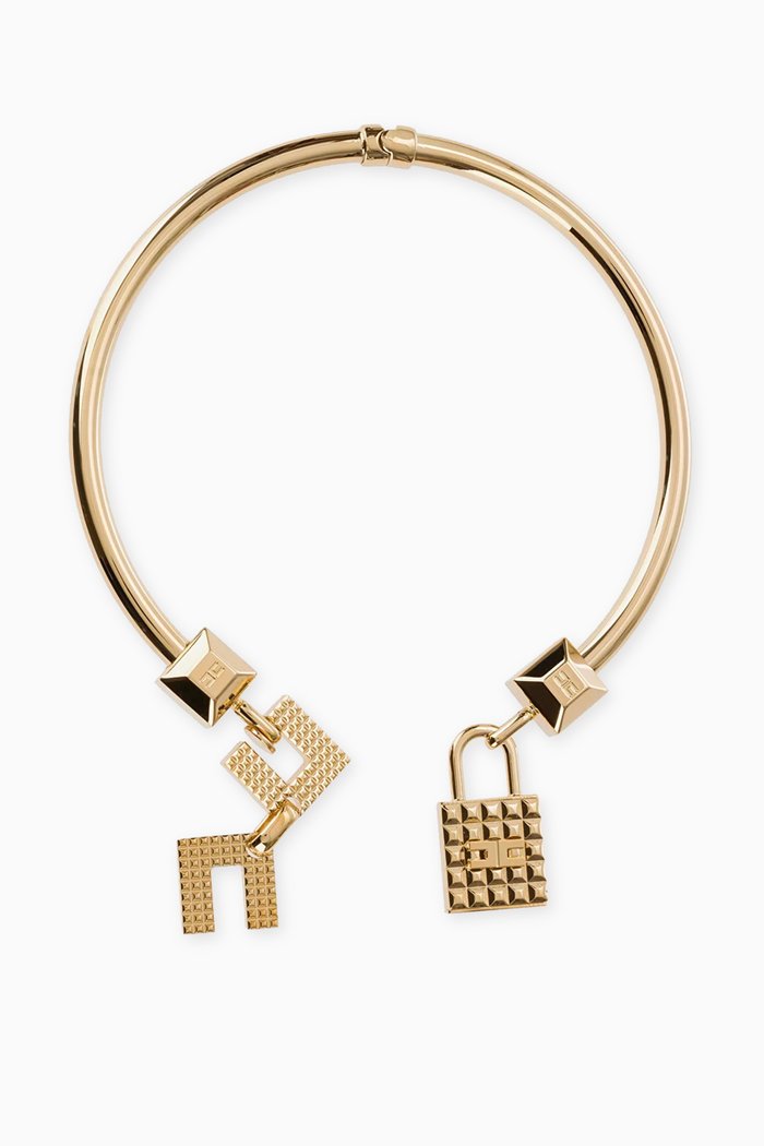 

EF Padlock Necklace, Gold