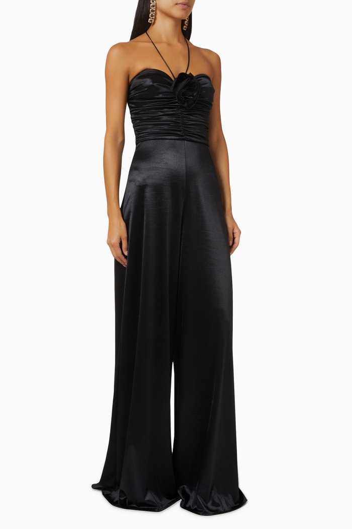

Ruched Halterneck Jumpsuit, Black