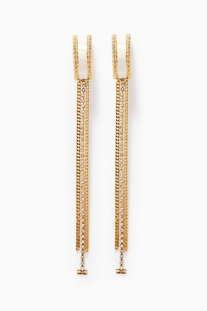 

Enamelled Chain Earrings, Neutral