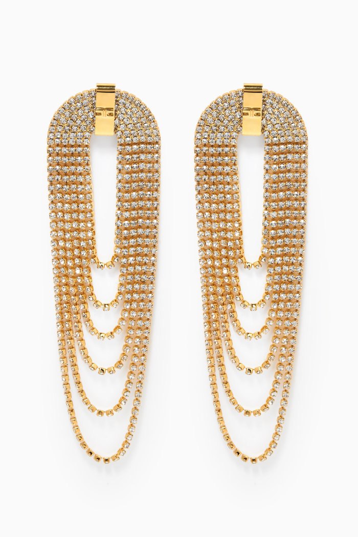 

Rhinestone Pendant Clip-on Earrings, Blue