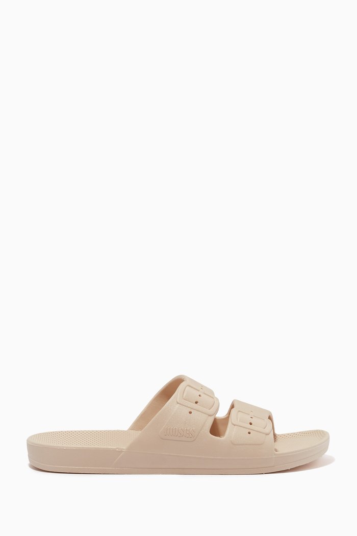 

Stone Slide Sandals in Rubber, Neutral