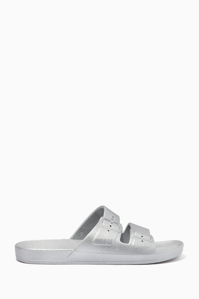 

Silverado Slide Sandals in Rubber, Silver